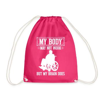 Funny Spinal Cord Injury Wheelchair Cross-Section - Drawstring Bag - fuchsia - Front