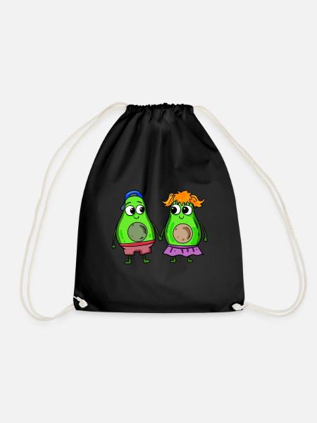 Avocado pair - Drawstring Bag - black