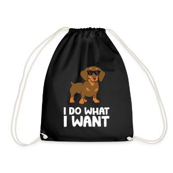 Teckel Chien Je fais ce que je veux Mignon - Sac de sport léger - noir - Devant