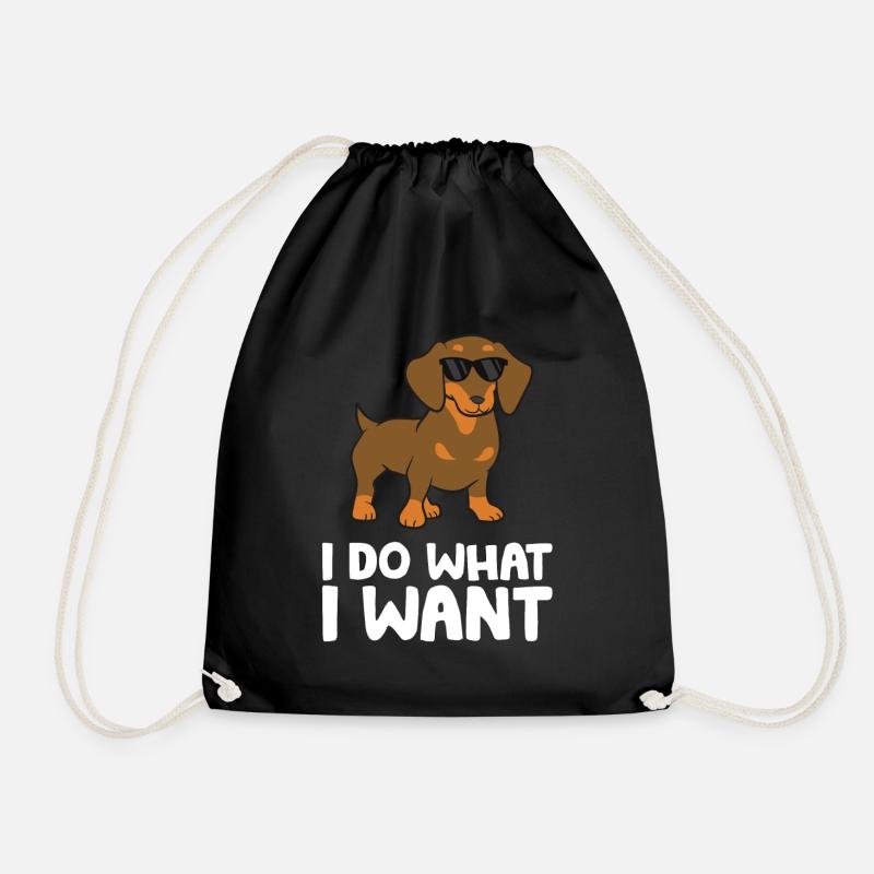 Dackel Hund Ich mache was ich will Niedlicher - Turnbeutel - Schwarz