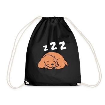 Cocker Spaniel Dog Sleeping Pajama Cocker Spaniel - Drawstring Bag - black - Front