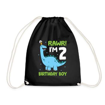 Rawr Je suis 2 Birthday Boy Dinosaurs - Sac de sport léger - noir - Devant
