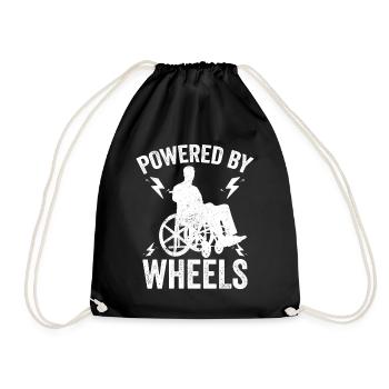 Spinal cord injury Spinal cord injury on wheels - Drawstring Bag - black - Front