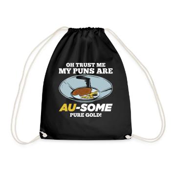 Funny Gold Panning Gold Prospectors Gold Digger Wordspit - Drawstring Bag - black - Front