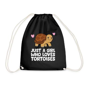 Just a Girl Who Loves Tortoises - Drawstring Bag - black - Front