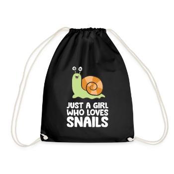 Just a Girl Who Loves Snails - Drawstring Bag - black - Front