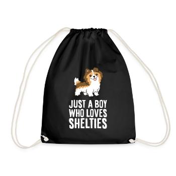Just a Boy Who Loves Shelties - Drawstring Bag - black - Front