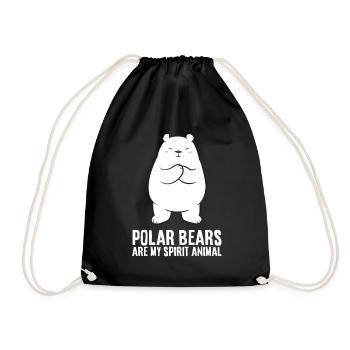 Funny Polar Bear Lover Polar Bears Are My Spirit - Drawstring Bag - black - Front