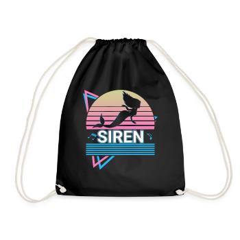Sirene Retro - Turnbeutel - Schwarz - Vorne