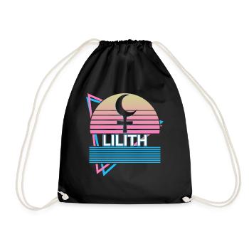 Lilith Darkness Moon Retro - Drawstring Bag - black - Front