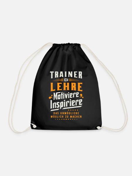 Trainer Spruch, Sport trainieren Fußball Handball - Turnbeutel - Schwarz