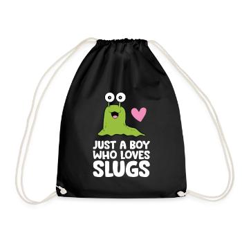 Just a Boy Who Loves Slugs - Drawstring Bag - black - Front