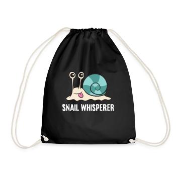 Snail Whisperer Love Snails - Drawstring Bag - black - Front