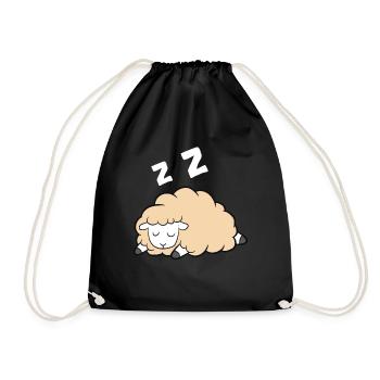 Funny Lamb Famer Lazy Sleeping Sheep - Turnbeutel - Schwarz - Vorne