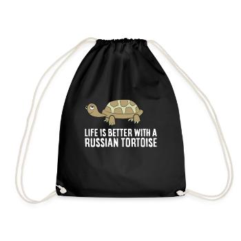 La vie d’animal de compagnie de tortue russe est - Sac de sport léger - noir - Devant