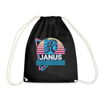 Janus God Ancient Greek Greek mythology Re - Drawstring Bag - black - Front