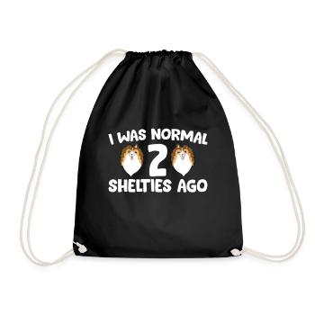 I Was Normal 2 Shelties Ago - Drawstring Bag - black - Front