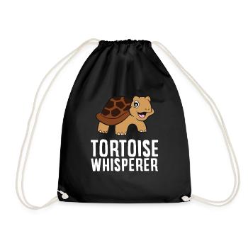Tortoise Whisperer Funny Tortoise Lover - Drawstring Bag - black - Front