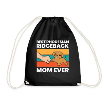 Best Rhodesian Ridgeback Mom Ever - Drawstring Bag - black - Front