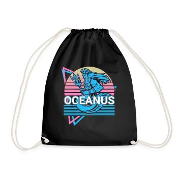Oceanus Greek God Ancient Greek myth - Drawstring Bag - black - Front