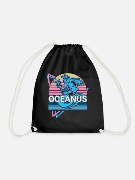 Oceanus Greek God Ancient Greek myth - Drawstring Bag - black