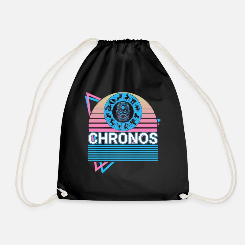 Chronos Greek god Ancient Greek myth - Drawstring Bag - black