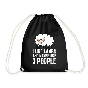 I Like Lambs And Maybe Like 3 People - Turnbeutel - Schwarz - Vorne