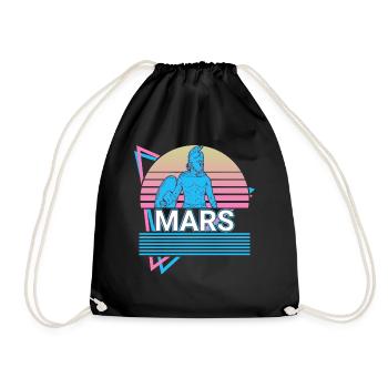 Mars God War Ancient Roman Mythology Retro - Drawstring Bag - black - Front