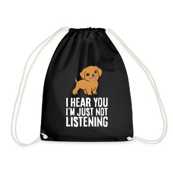 I Hear You I'm Just Not Listening Rhodesian - Turnbeutel - Schwarz - Vorne
