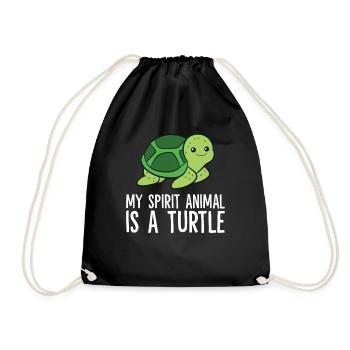 My Spirit Animal Is A Turtle Love Turtles - Drawstring Bag - black - Front