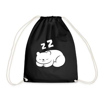 Ours polaire endormi Ours polaire arctique fatigué - Sac de sport léger - noir - Devant