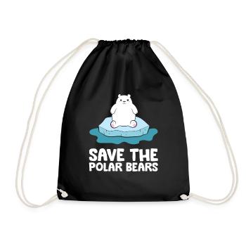 Arctic Polar Bear Save The Polar Bears - Drawstring Bag - black - Front