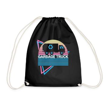 Camion à ordures rétro - Sac de sport léger - noir - Devant