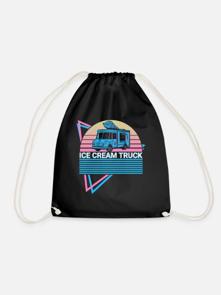 Eiscreme-Truck Retro - Turnbeutel - Schwarz