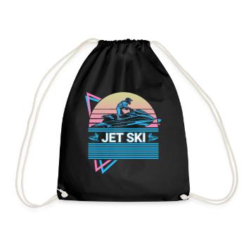 Jet Ski Retro - Turnbeutel - Schwarz - Vorne
