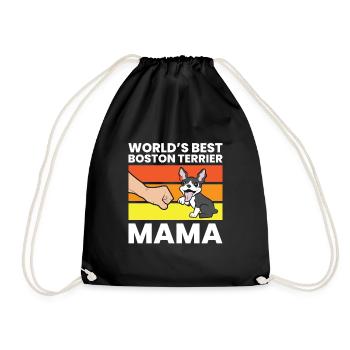 World's Best Boston Terrier Mama - Drawstring Bag - black - Front
