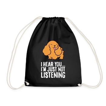 Je t’entends je n’écoute pas Cocker drôle - Sac de sport léger - noir - Devant