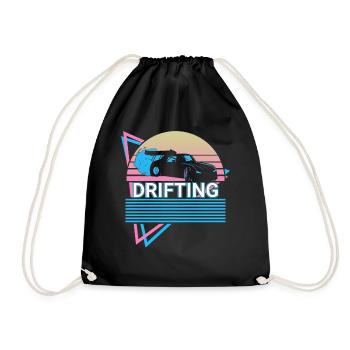 Drifting Retro Drift Auto Tuning - Drawstring Bag - black - Front