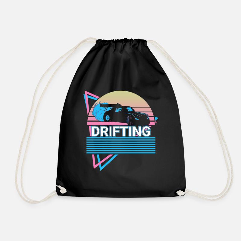 Drifting Retro Drift Auto Tuning - Drawstring Bag - black