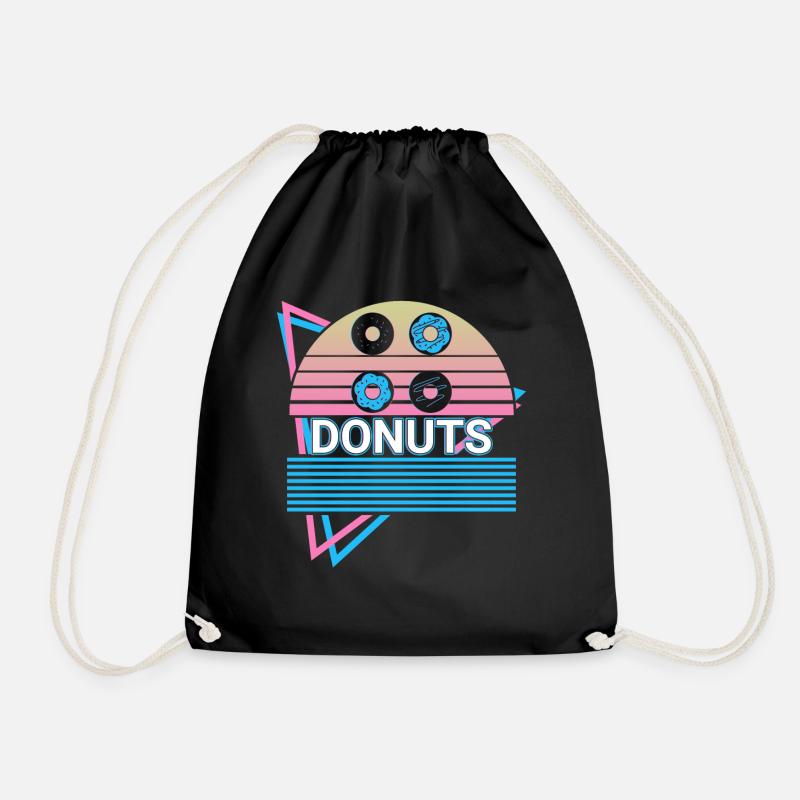 Donuts Retro Donut - Turnbeutel - Schwarz