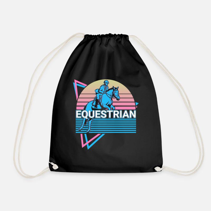 Sport équestre Cavalier Rétro Cavalier - Sac de sport léger - noir