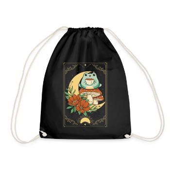 Cottagecore Carte de Tarot Esthétique Grenouille Siroting Thé - Sac de sport léger - noir - Devant