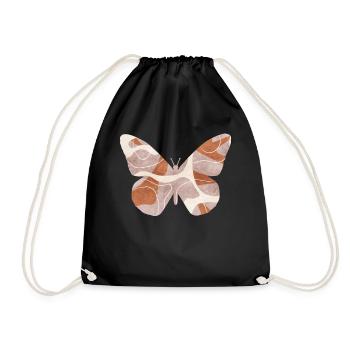 Bohemian Aesthetic Hippie Butterfly - Drawstring Bag - black - Front