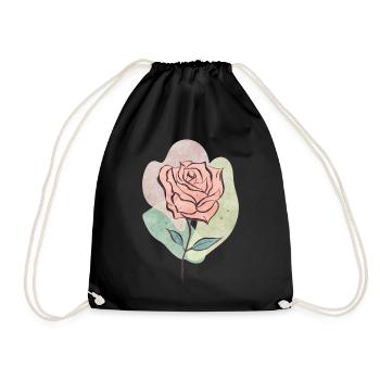 Bohemian Aesthetic Red Rose Retro Pastel - Turnbeutel - Schwarz - Vorne