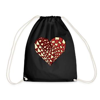 Avant Garde Aesthetic Heart Weirdcore Hippie - Drawstring Bag - black - Front