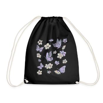 Art Academia Aesthetic Butterflies - Drawstring Bag - black - Front