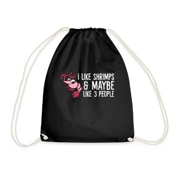 I Like Shrimps And Maybe Like 3 People Seafood - Turnbeutel - Schwarz - Vorne