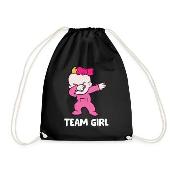 Team Girl Gender Reveal - Turnbeutel - Schwarz - Vorne