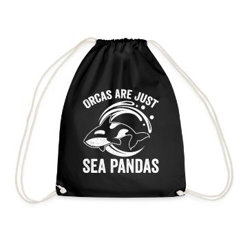 Drôle d’orque Whale Sea Panda - Sac de sport léger - noir - Devant