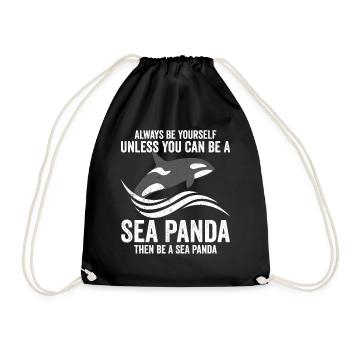 Drôle d’orque Baleine Panda de mer Soyez toujours vous-même - Sac de sport léger - noir - Devant
